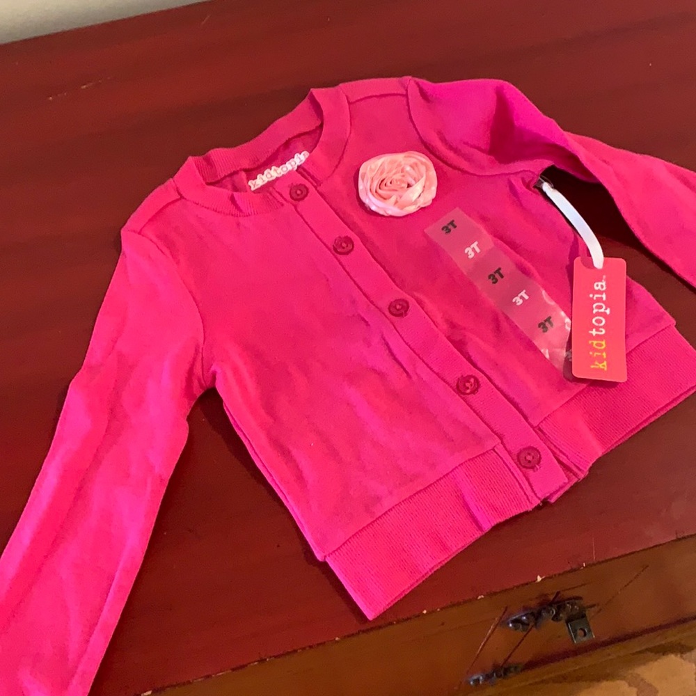 Pink with flower kidtopia cardigan